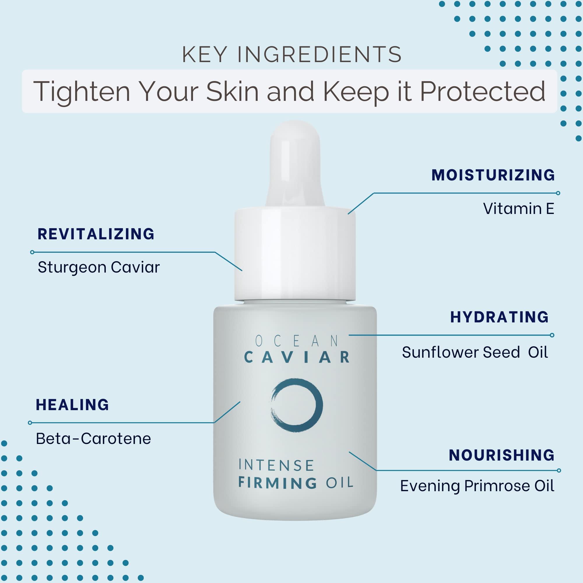 Noche Y Dia Noche Y Dia Caviar Firming Oil - Anti Aging Face Serum with Vitamin E - Firm & Lift Skin - Targets Fine Lines & Wrinkles - 20mL (.67 fl oz)