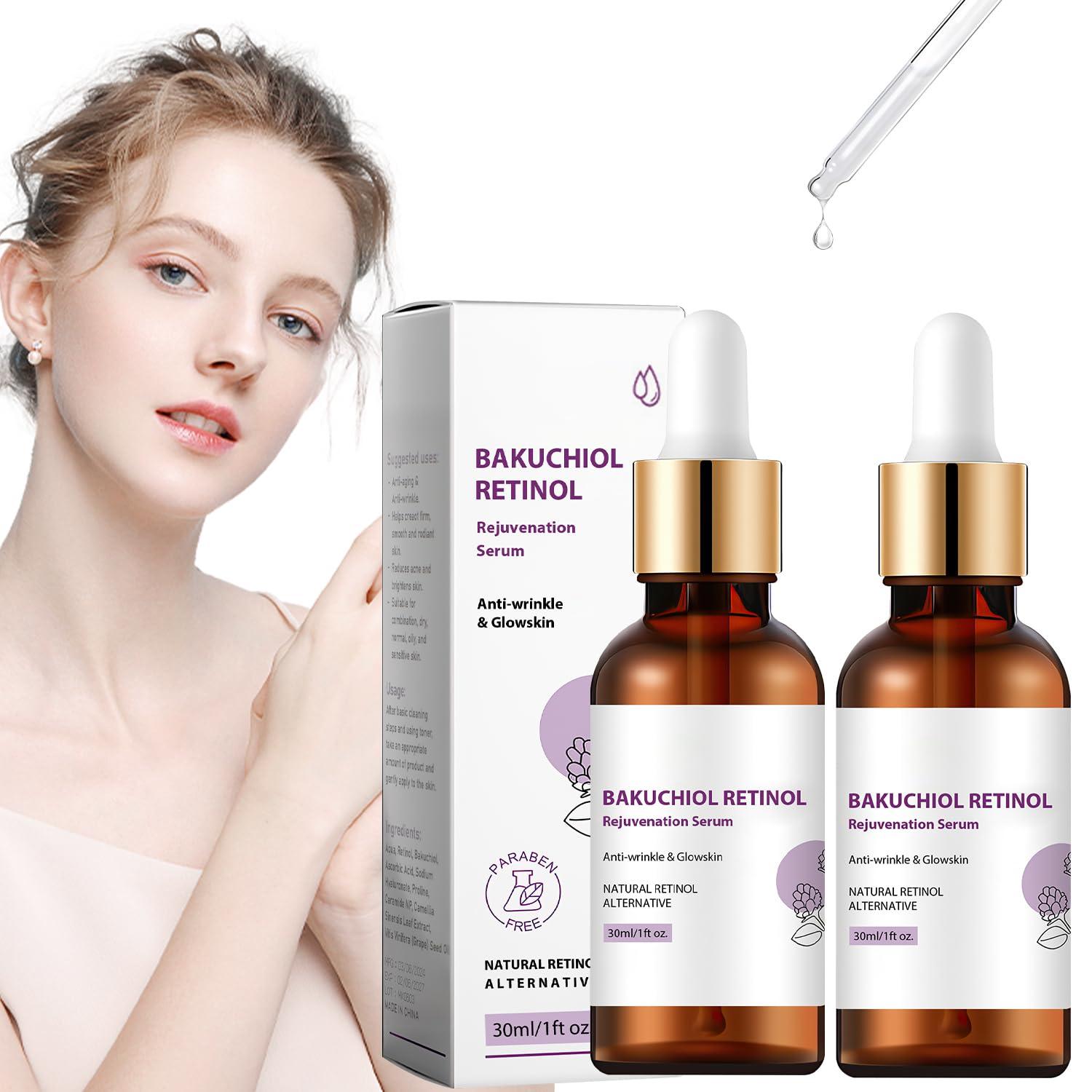 Iaolose 2 PCS Venature Bakuchiol Retinol Rejuvenation Serum, Bakuchiol Retinol Serum Korean for Face, Retinol Serum for Wrinkles, Reduce Wrinkles