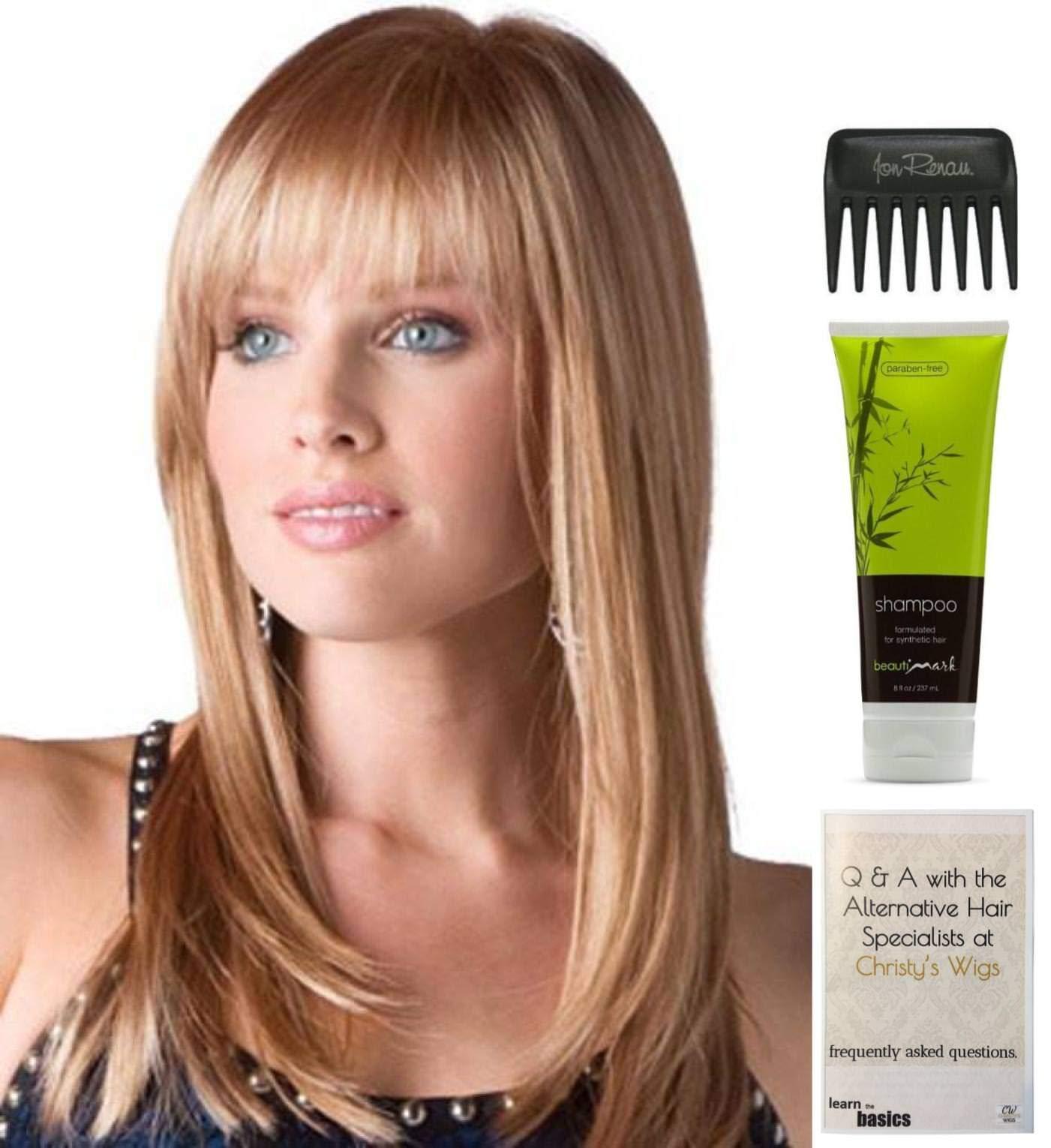 Rene of Paris & Christy\'s Wigs Bundle - 4 items: Misha Wig by Rene of Paris, Christy\'s Wigs Q & A Booklet, BeautiMark Synthetic Shampoo & Wide Tooth Comb - Color: CAPPUCINO
