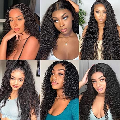 Capurchra Kinky Curly Hair Bundles Curly Wave Weave Hair Human Bundles Natural Black Color Brazilian Virgin Human Hair Bundles 100% Unprocessed Virgin Hair Bundles 26 Inch For Women