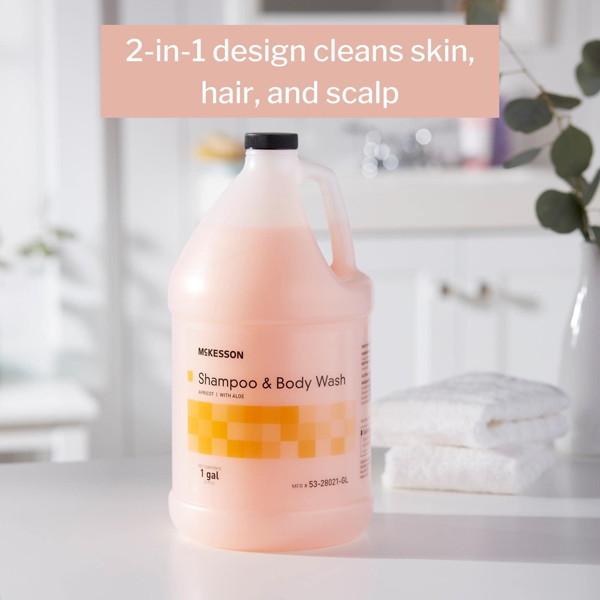 McKesson McKesson Body Wash and Shampoo with Aloe, 1 Gallon [4 Count], Apricot