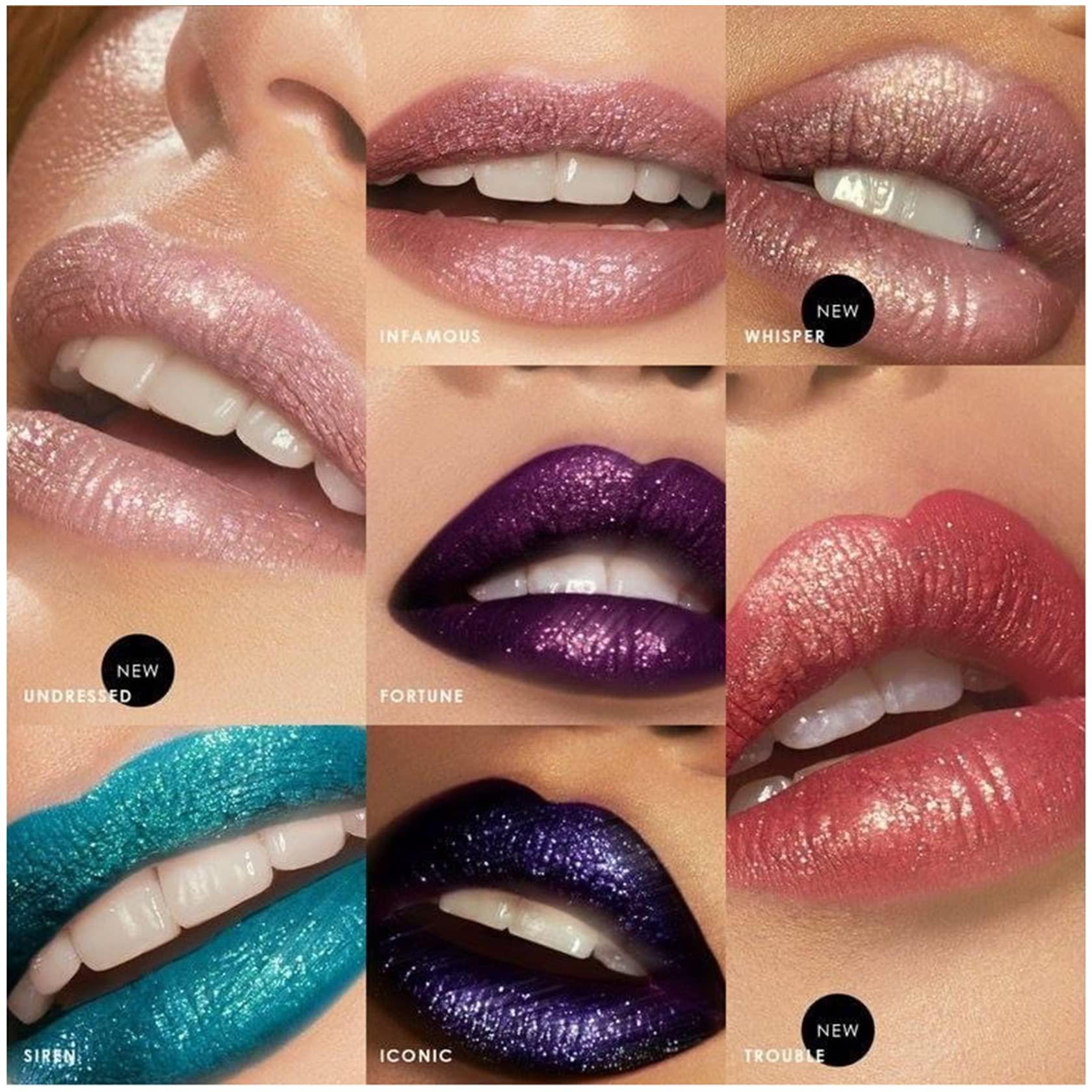 NVLEPTAP 3PCS Black Blue Purple Liquid Glitter Lipstick Glitter Lip Gloss Set,Diamond Shimmer Matte Lipstick Set Long Lasting High Pigment Glitter Lip Stick Kit Lip Gloss Set Halloween Makeup Gift - Set D
