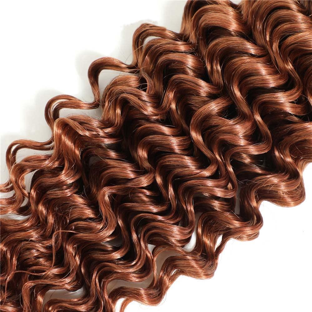 MAMART 10 12 14 inch 1B30 Ombre Bundles Brown Deep Wave Huamn Hair Bundles Ombre Brazilian Bundles Human Hari Wet and Wavy Bundles Unprocessed Brazilian Virgin Human Hair 100g/Pc Extension For Black Women