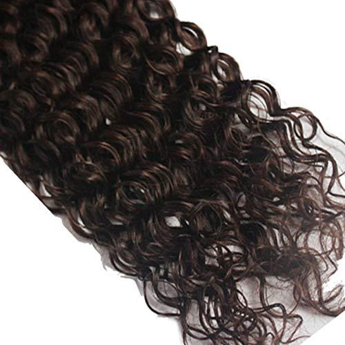 RJ HAIR RJ HAIR Deep Curly Micro Ring Hair 100% Human Hair Extensions Micro Bead Links Machine Made Brazilian Hair Extensions 100 Strand Brown Natural Color (18inch 100strand, Color 1#)