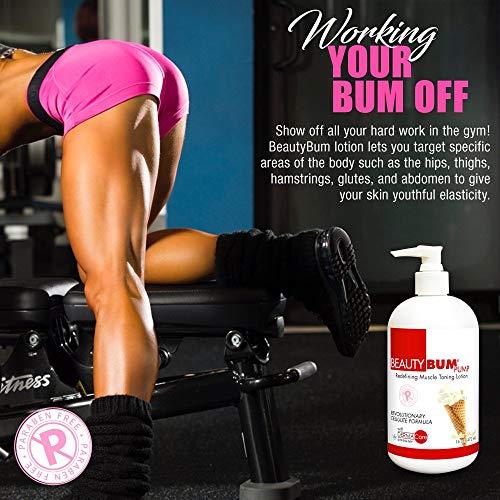 BeautyFit BeautyFit BeautyBum Pump Redefining Muscle Toning Lotion - Tightens Skin and Improves Appearance - Enhances Natural Elasticity and Firmness - Sculpt and Tone Problem Areas - Vanilla Shuga - 16 oz