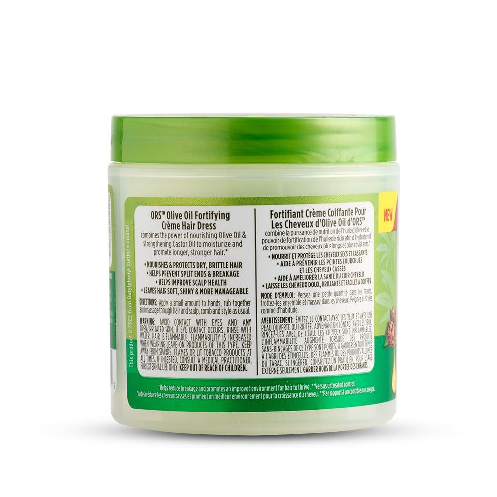 ORS ORS Olive Oil Moisture Restore Creamy Aloe Shampoo, Fortifying Cream Hair Dress, Strengthen & Nourish Replenishing Conditioner - Bundle