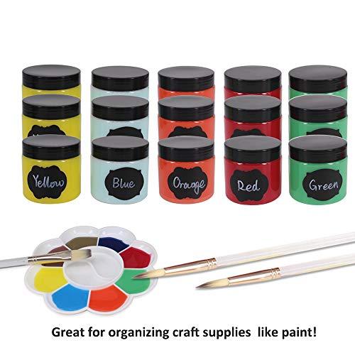 zmybcpack 24 Pack 6 OZ Clear Plastic Slime Jars With Screw Lids, A Spatula, A Pen &Labels - Craft Storage Containers/Storage Favor Jars/Travel Jars For Cosmetic, Body Sugar Scrubs by ZMYBCPACK