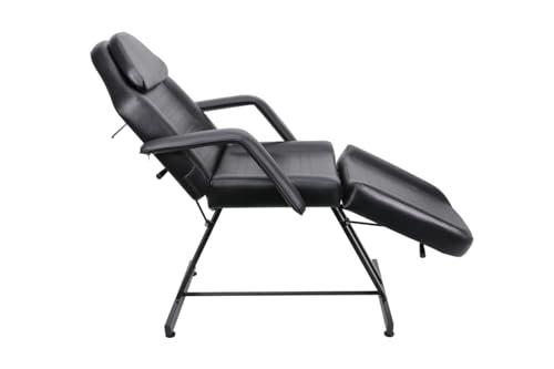 Beautymega Beautymega Blak All Purpose Facial Chair Esthetician Spa Salon Facial Bed with Stool Professional Tattoo Table Salon Spa Equipment Hydraulic Adjustable Height Swivel Facial Chair