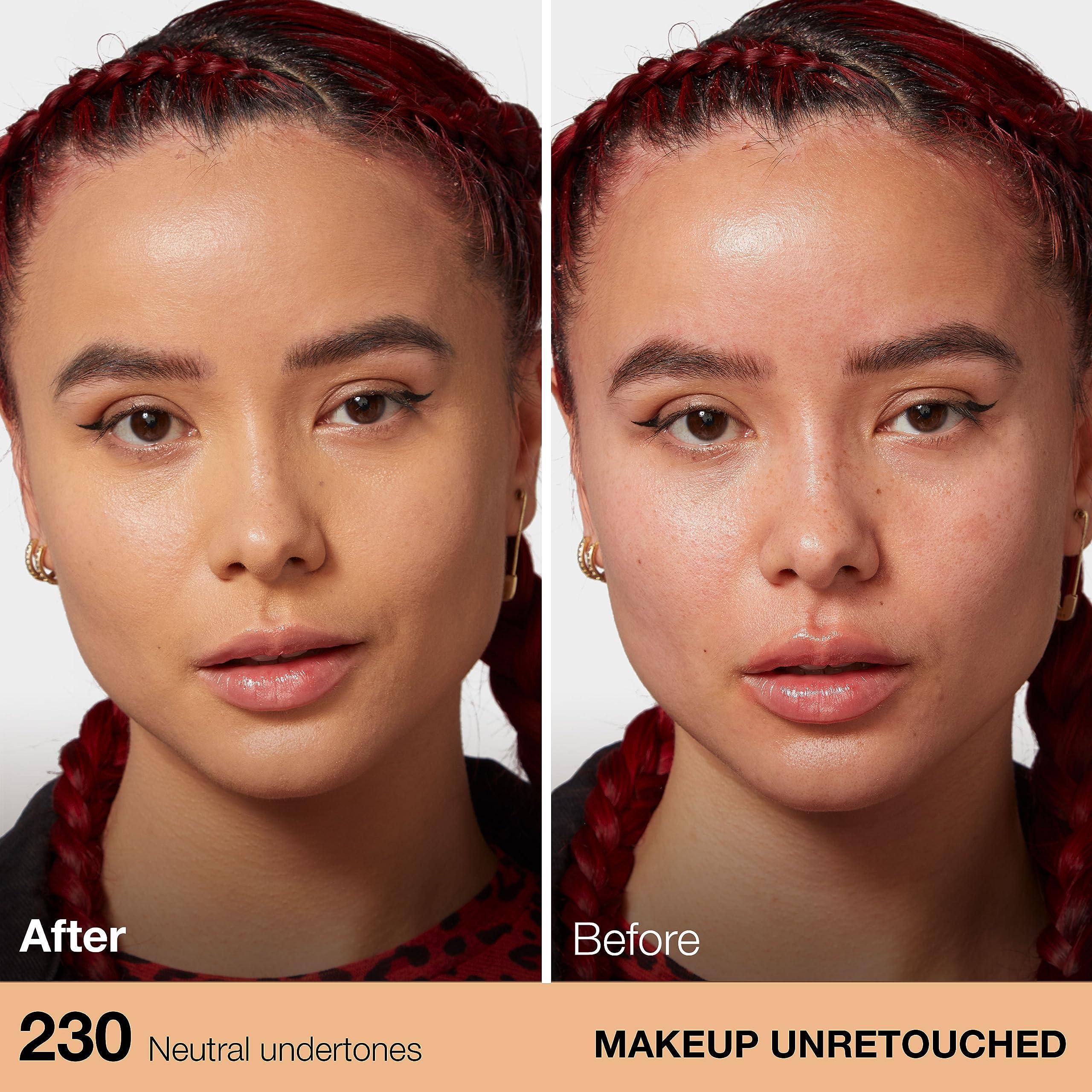 MAYBELLINE Maybelline Instant Age Rewind Eraser Dark Circles Treatment Multi-Use Concealer,130 & Fit Me Matte + Poreless Liquid Oil-Free Foundation Makeup, Natural Buff