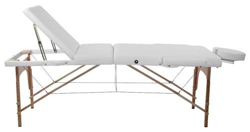 SKINACT SKINACT Portable Massage Table with Reclineable Back (White)