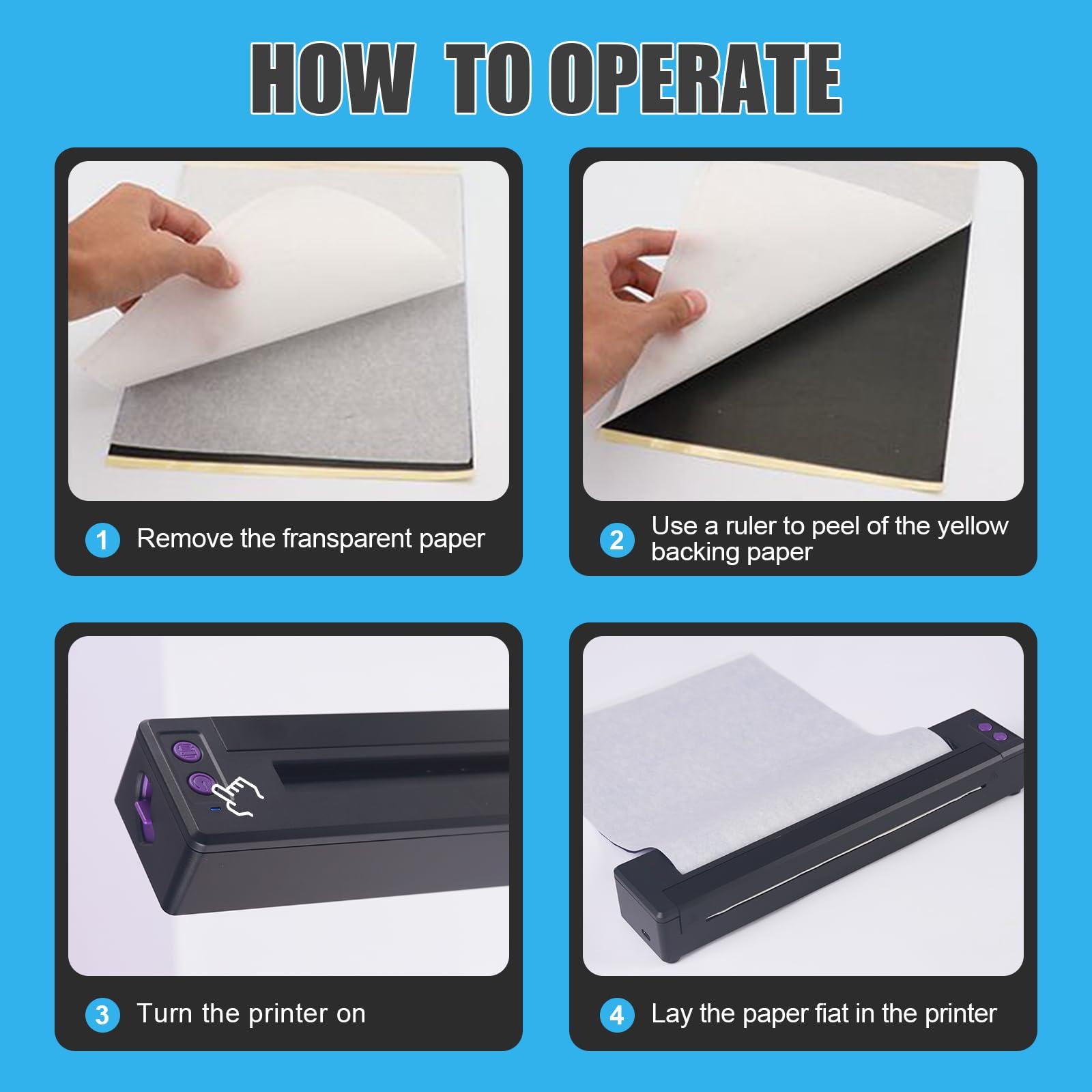 Autdor Autdor Tattoo Stencil Printer Wireless Tattoo Printer Machine Tattoo Thermal Printer Compatible with Phone Pad and PC Tattoo Transfer Machine Bluetooth and USB Connectivity for Tattoo Supplies