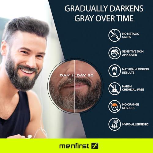 MENFIRST MENFIRST Gradual Gray - Good Bye Gray Hair- 3-in-1 Shampoo, Conditioner, Beard Wash, Beard Balm and Hair Pomade for Dark Shades - 5 Pack Bundle