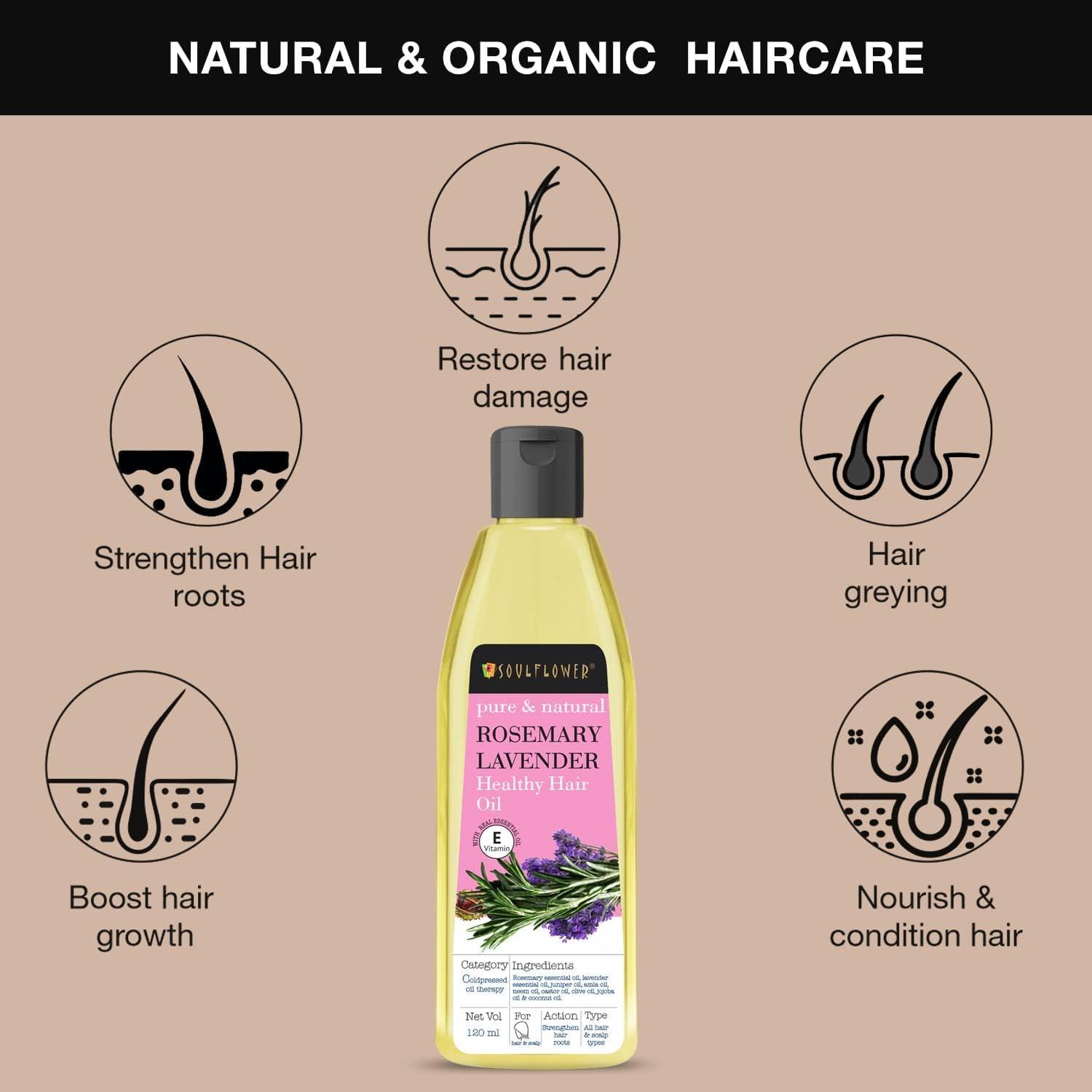 Generic Generic Rosemary Lavender Hair Oil For Healthy Hair, Scalp Nourishment, Hair Growth - 100% Pure & Natural Undiluted Cold Pressed Oil, 120Ml