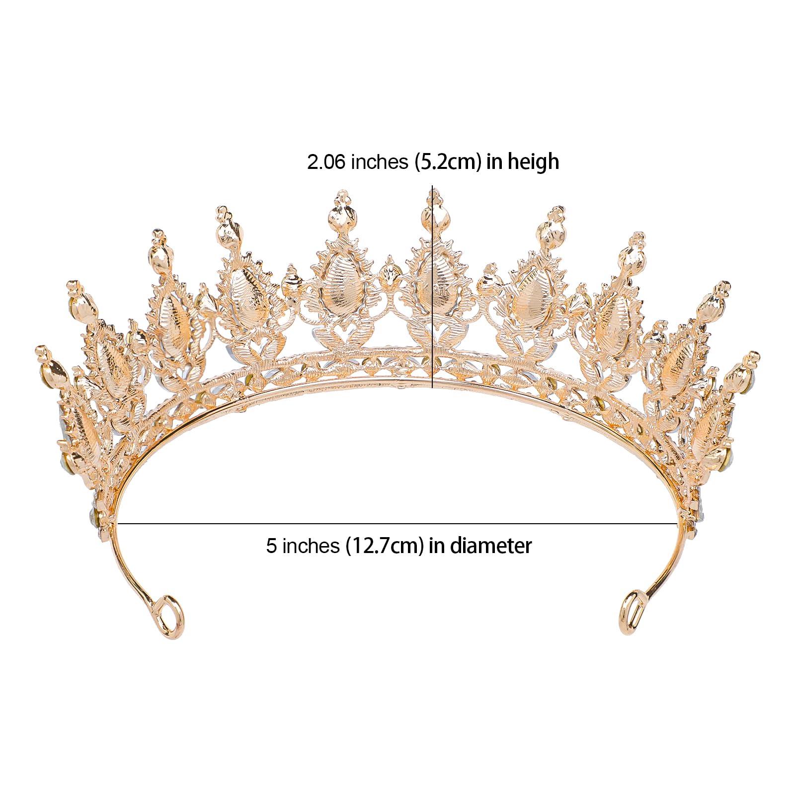 Feltent Tiara Crown for Women Hot Pink Princess Crowns Royal Queen Crowns Wedding Tiaras for Bride Crystal Hair Accessorie for Birthday Halloween Cosplay Christmas Party Prom Gifts