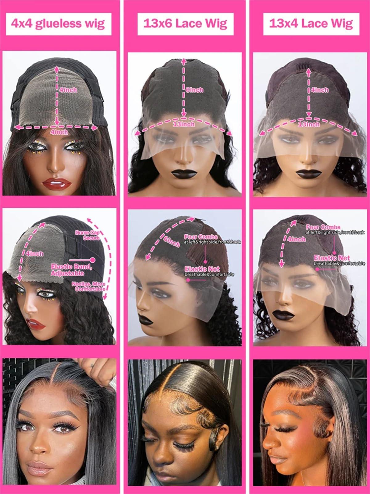 Human Lace Wig For Women 13X6 Human Hair Lace Frontal HD 40 Inch Straight Wigs 250 Density Remy Preplucked 13X4 Lace Front Wig For Women