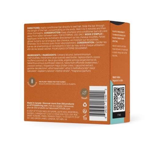 ATTITUDE ATTITUDE Hair Conditioner Bar, Plant- and Mineral-Based Plastic-free Beauty Care, Vegan and Cruelty-free, Volumizing, Orange Cardamom, 4 Oz