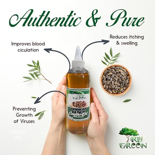 Tru Green Tru Green Pure Jamaica Black Castor Oil, (240 mL) Glass Bottle. Moisturize Hair and Skin. Made in Jamaica.