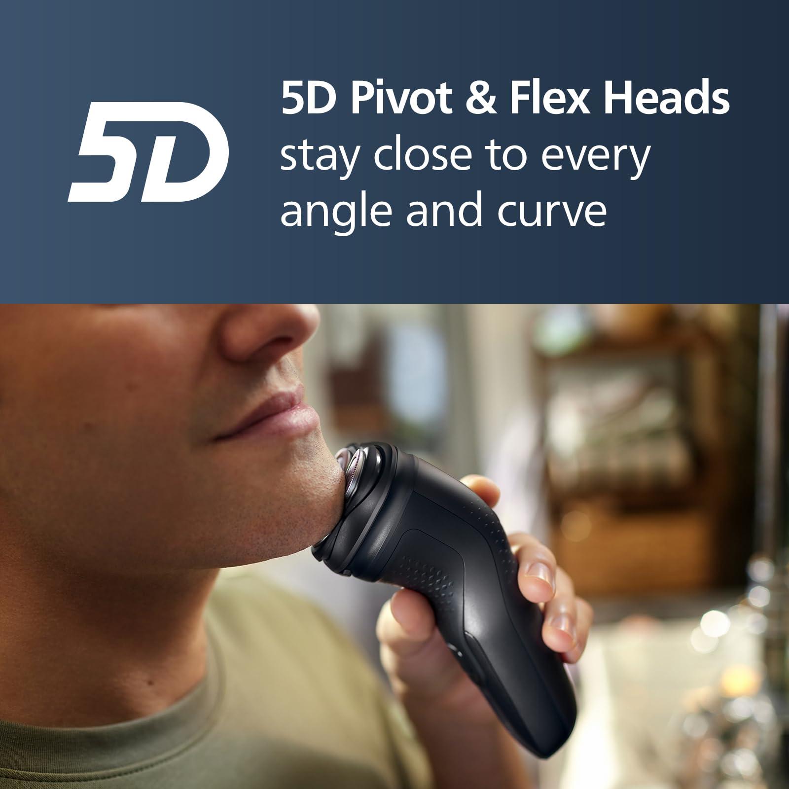 Philips Norelco Philips Norelco Shaver 3900, Rechargeable Wet & Dry Electric Shaver with Pop-up Trimmer, Charging Stand, Travel Storage Pouch, Protective Cap, Space Gray, S3341/92