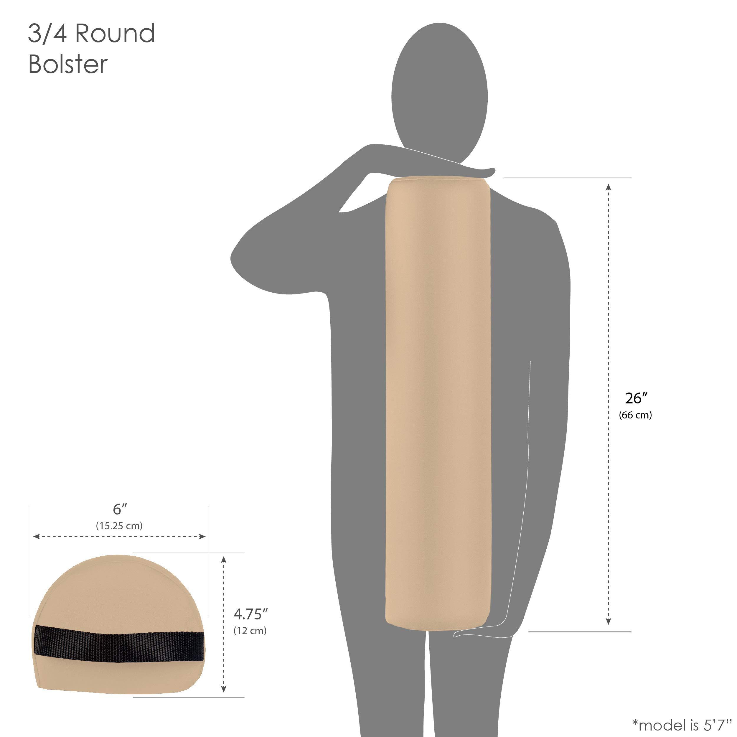 EarthLite Earthlite Massage Bolster Pillow 3/4 Round Durable, Easy to Clean 100% PU Upholstery incl. Strap Handle/Professional Quality CFC-Free/Back Pain Relief, Teal