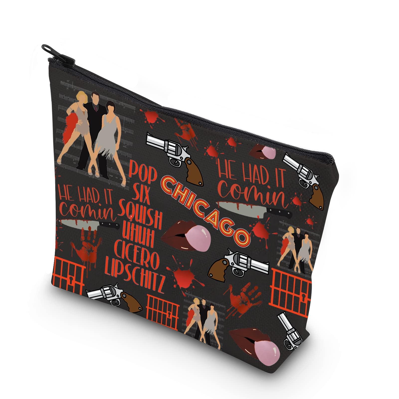 WCGXKO WCGXKO Musical Gift Chicago Musical Inspired Gift Six Squish Uh Uh Cicero Lipschitz Zipper Pouch Cosmetic Bag (Chicago Music)
