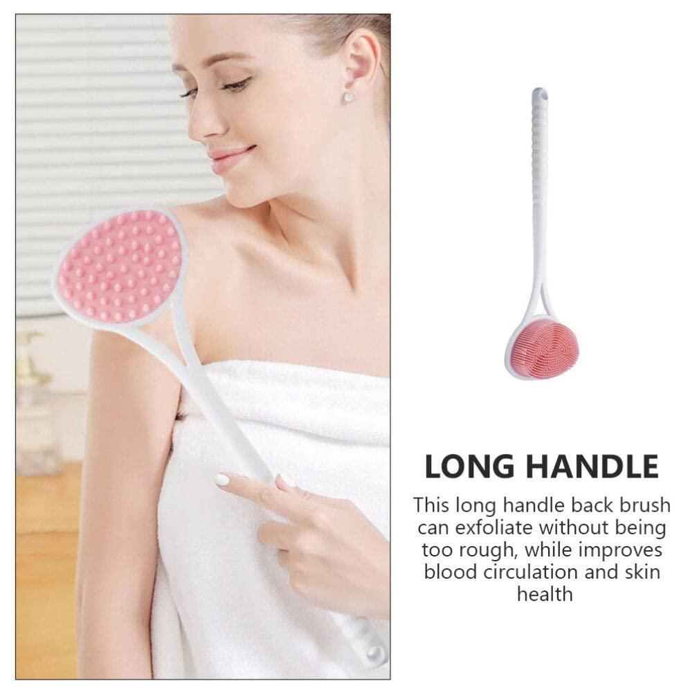 GLEAVI Bath Brush Bath Back Scrubber Shower Scrubber for Men Back Scrub Brush Silicone Loofah Body Scrub Brush Body Cleansers Back for Showering Plastic Massage Body Brush Miss