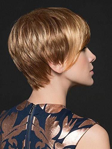 Ellen Wille & Maxwigs Point Wig Color Sand Multi Rooted - Ellen Wille Wigs 4.5" Short Asymmetrical Cut Cropped Synthetic Monofilament Crowne Average Cap Sharp Bangs Natural Hairline Peluca Bundle MaxWigs Hairloss Booklet