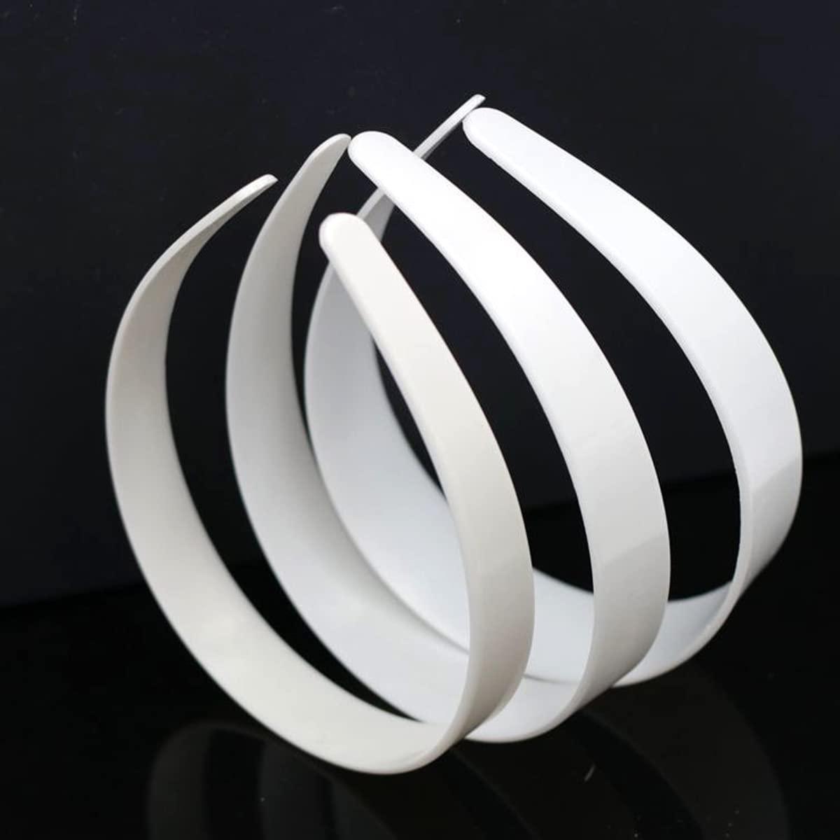 mollensiuer mollensiuer 20Pcs 1 Inch Plastic Hard Headband No Teeth Plain Headbands DIY Craft Headbands DIY Hair Bands Hair BandsAccessories for Girls Women, White