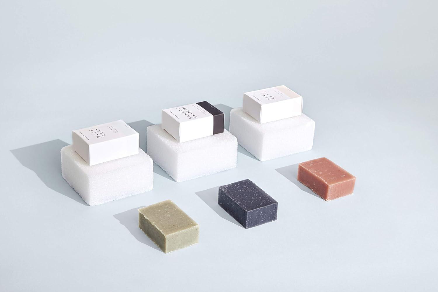 HERBIVORE HERBIVORE Bamboo Charcoal Gentle Cleansing Bar Soap For Face & Body, Deeply Cleanses & Exfoliates, Suitable for All Skin Types, Vegan, 4 oz (2 Pack)