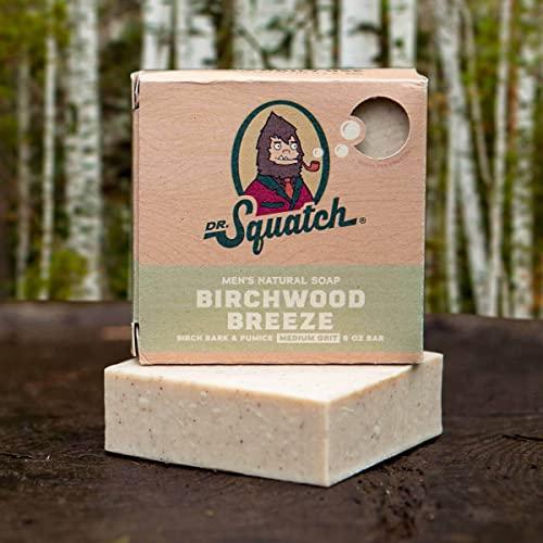 Dr. Squatch DR SQUATCH All Natural Bar Soap for Men with Medium Grit - Birchwood Breeze 5 Ounce (Pack of 1)