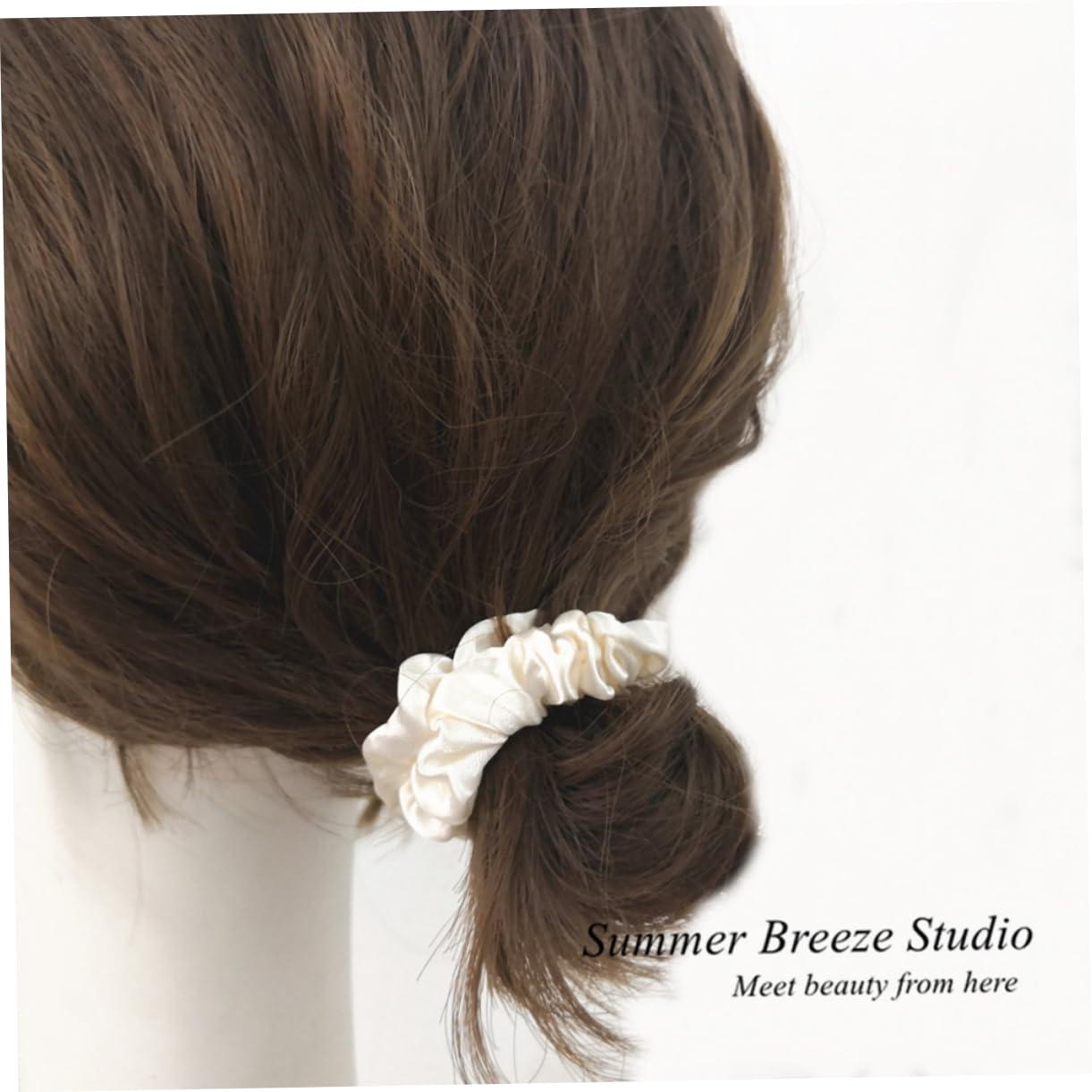 VINTORKY VINTORKY Chic Retro Hair Ties Set 12 Pcs Silk Satin Hair Bands for Girls Ponytail Holders Stretchy Elastic for Women