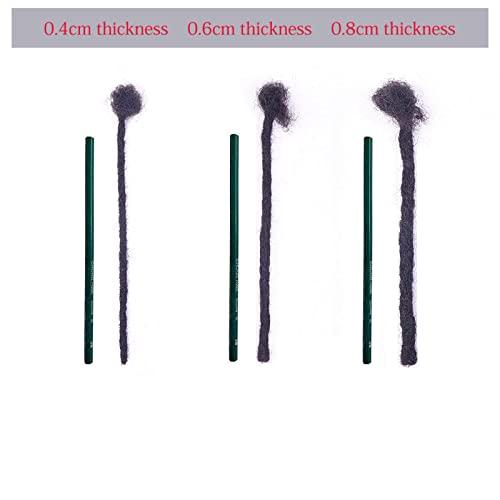 XIAULAU XIAULAU 8 Inch Loc Extensions Human Hair 20 Locs 0.8cm Thickness Human Hair Dreadlock Extensions Can Be Dyed Lock Extension Human Hair for Men/Women/Kids Natural Black