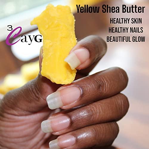 3CayG 3CayG Raw Organic Yellow Shea Butter 5LB Pail Clean Ready to Use Bulk Shea Butter Raw African Shea Butter Great for Body Butters Soap Making Haircare Skincare DIY Beauty Products