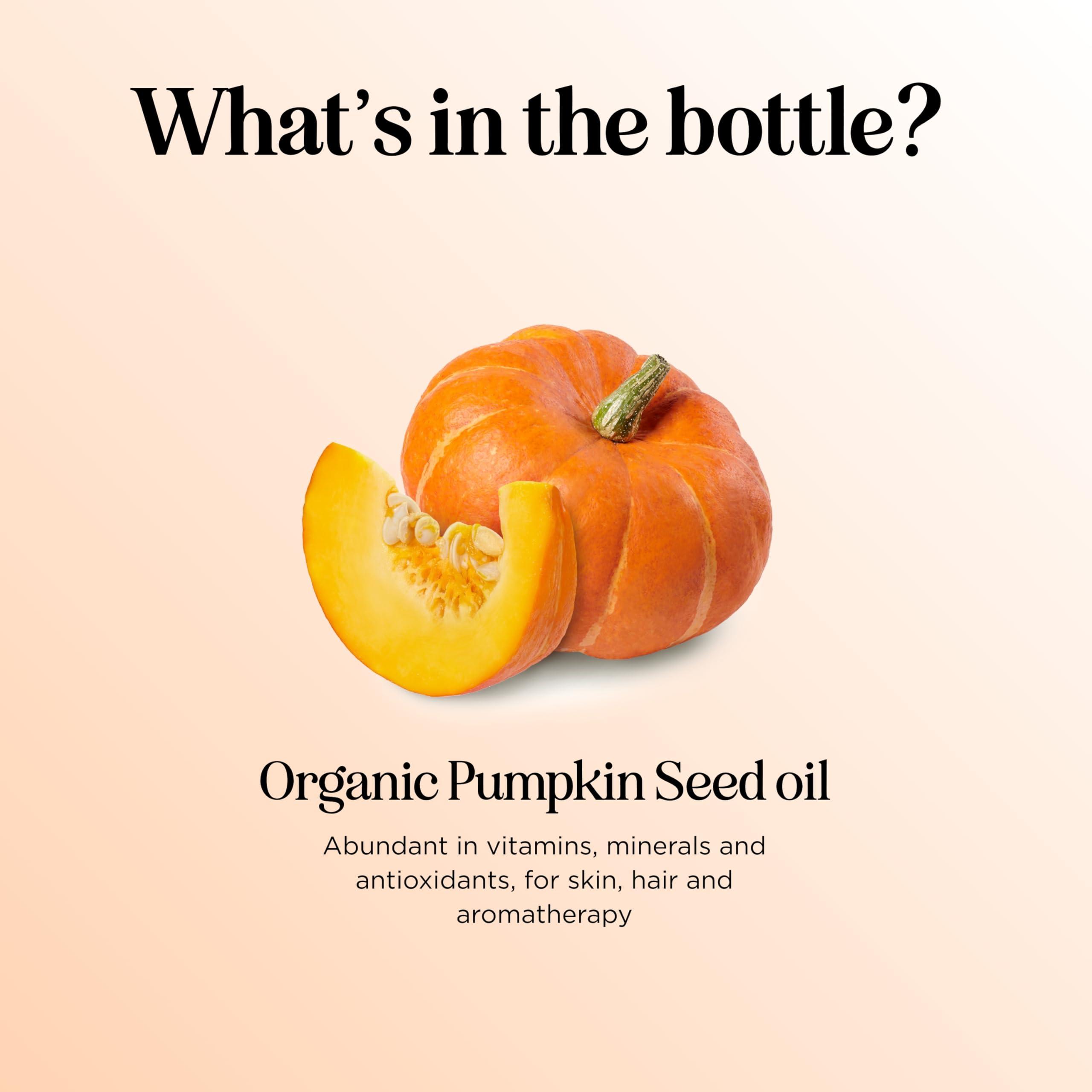 Maple Holistics USDA Organic Pumpkin Seed Oil - 100% Pure Pumpkin Seed Oil for Hair Growth Dry Skin and Anti Aging Face Oil - Organic Hair Oil for Dry Damaged Hair and Growth - Virgin Cold Pressed & Unrefined (4oz)