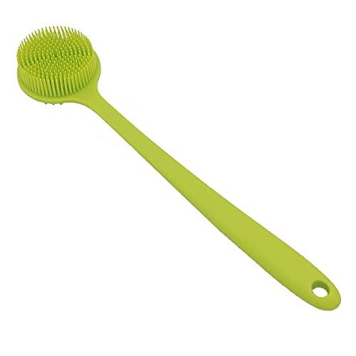 DNC DNC Silicone Back Scrubber Soft Bath Body Brush for Shower with Long Handle (Green)
