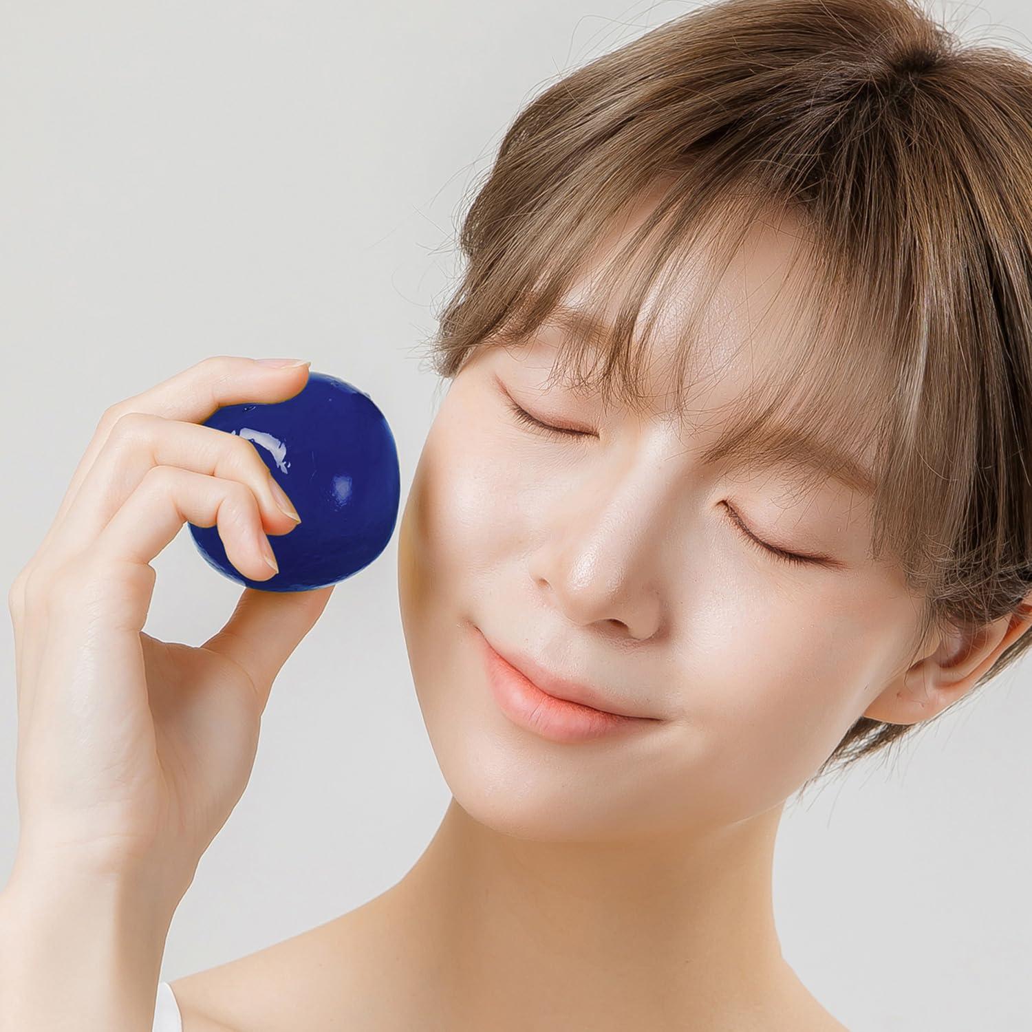 ONGREDIENTS ONGREDIENTS Butterfly Pea Cleansing Ball, Face Soap Bar, Jelly Ball Cleanser, 3.8 Ounce