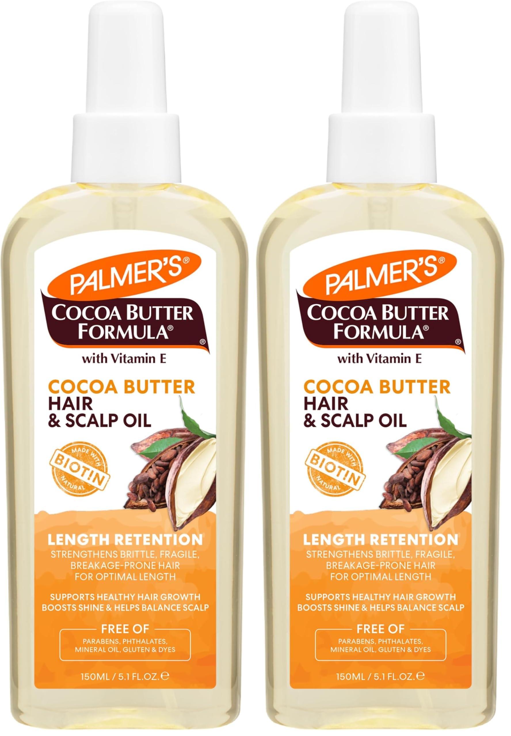 Palmer\'s Palmer\'s Cocoa Butter & Biotin Length Retention Hair and Scalp Oil, 5.1 Ounce (Pack of 2)