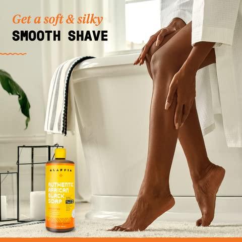 Alaffia Alaffia Skin Care, Authentic African Black Soap, All in One Liquid Soap, Acne Face Wash, Moisturizing Body Wash, Shampoo, Shaving Soap, Shea Butter, Unscented (2 Pack - 32 Fl Oz Ea)