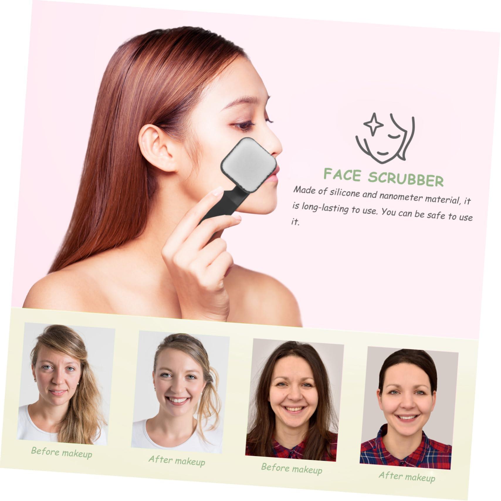 OSOLADY OSOLADY Square Facial Cleansing Brush Face Scrubber Men Face Exfoliator Face Scrub Brush Handheld Facial Brush Facial Scrubber Face Cleansing Brush Exfoliator Face Washer Black