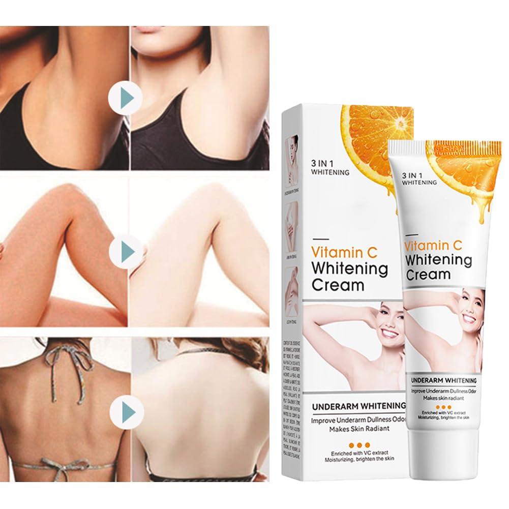paminify Skin Whitening Cream for Body,Lightening Cream for Intimate Areas and Bleaching,Vitamin C Dark Spot Remover Corrector for Neck,Armpit,Underarm,Elbow,Inner Thigh and Knees,Bikini,1.76oz