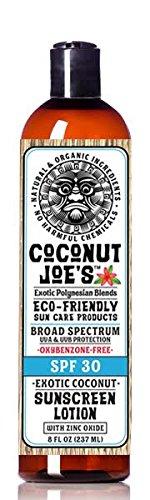 Coconut Joe's Sun Care 3-PACK | Zinc Oxide Sunscreen from Coconut Joe's | Natural & Organic Sunscreen Lotion, Mineral Sunscreen, SPF 30, Natural Sunscreen, 8 ounce bottle