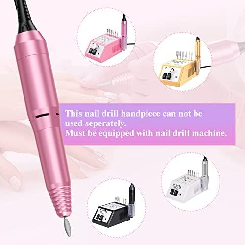 Hoinvo Nail Drill Handpiece Replacement for Professional Nail Drill Machine, 20000 RPM Handpeice Replacement Parts for SUBAY, ALLES, HOINVO and JIASHENG, Pink
