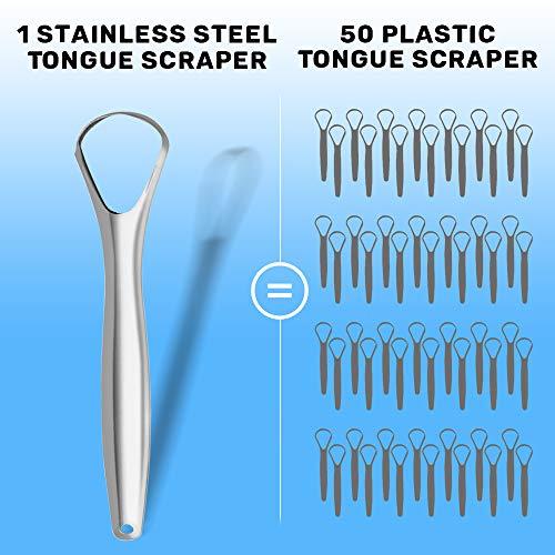mastermedi MasterMedi Tongue Scraper with Case (Spoon Shape, 2 Pack), Medical Grade Stainless Steel Tongue Scrubber for Bad Breath Treatment, Easy to Use Tongue Scraper for Adults, Tongue Cleaner for Oral Care