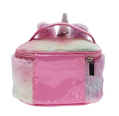 Newfancy Newfancy Women Girls Kids Fluffy Faux Fur Unicorn Makeup Bag Small Cosmetic Organizer Plush Travel Storage Bags Toiletry Kit Case