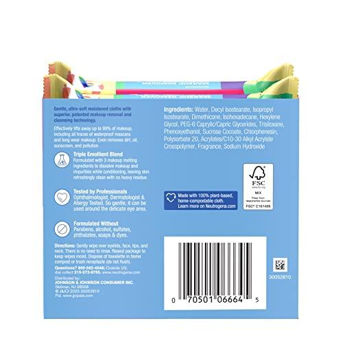 Neutrogena Care with Pride Neutrogena Makeup Remover Cleansing Towelettes, 25 Count, Twin Pack