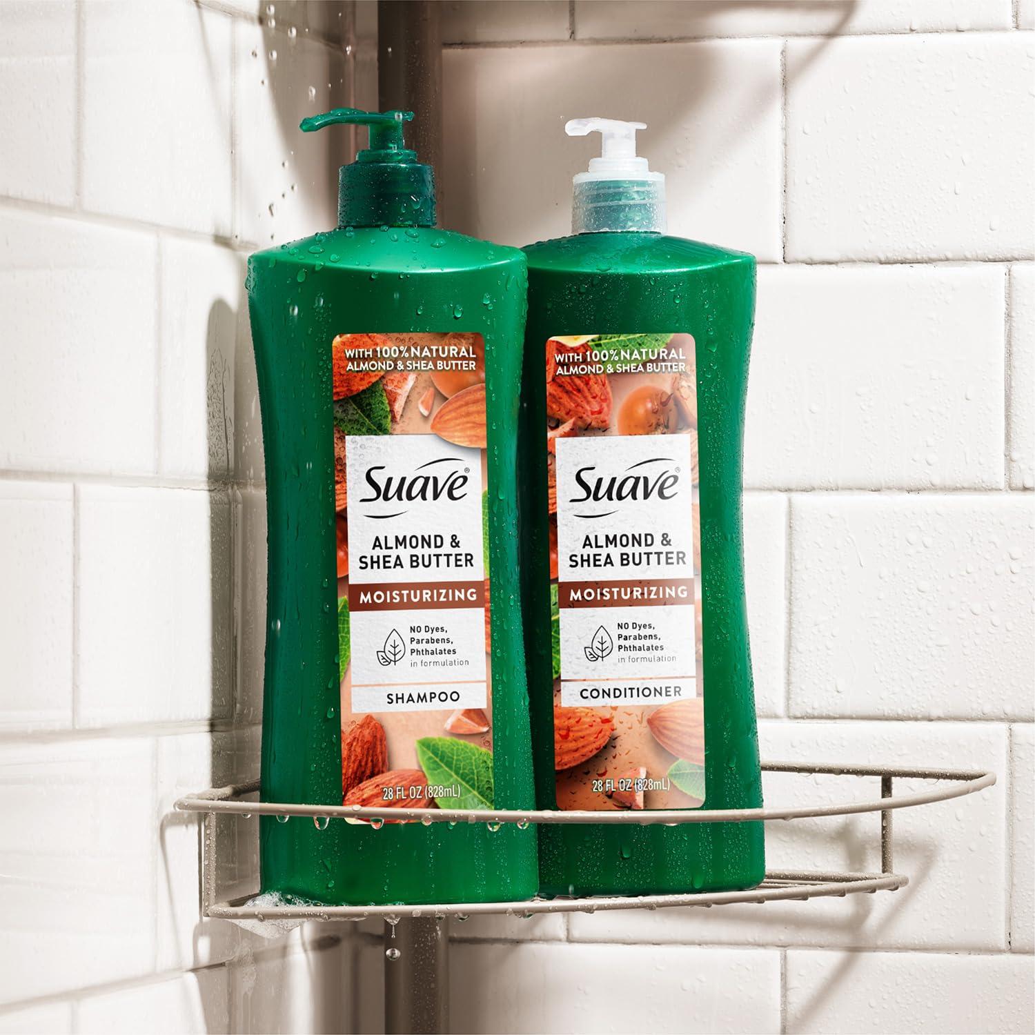 Suave Suave Shampoo and Conditioner Set, Keratin Infusion + Almond & Shea Butter Frizz Control and Moisturizing Hair Care Bundle, 28 Oz Ea (4 Piece Set)