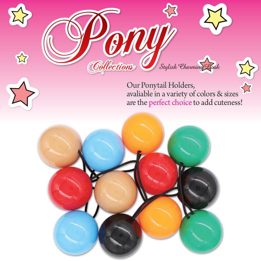 Beauty Town 2 Pcs 42mm Large Ball Knockers Hair Ties Ponytail Holders Hair Accessories for Girls Kids Toddler (Red)