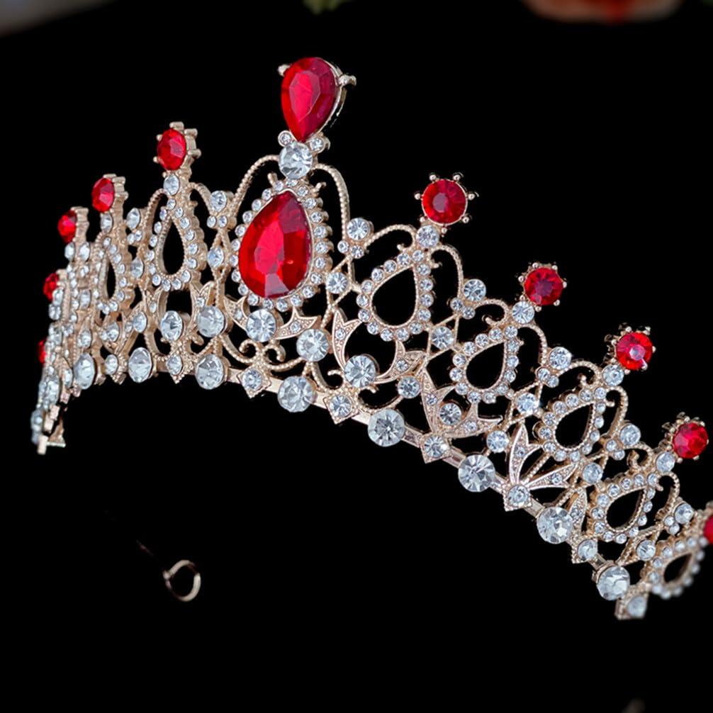 Beaupretty Beaupretty Children\'s Tiara Homecoming Tiara for Women Pageant Crown Girls Birthday Crown Costume Tiara Bridal Tiara The Crown Girls Tiara Rhinestone Bride Red Princess Headband