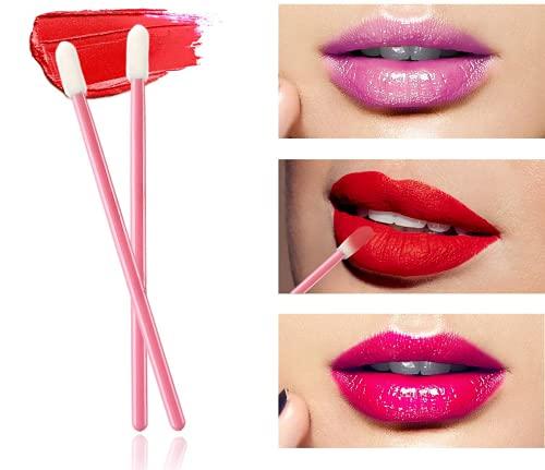 Hegebeck Hegebeck Disposable Lip Brushes Make Up Brush Lipstick Lip Gloss Wands with Soft Brush Head Applicator Tool Makeup Beauty Tool 50 Pcs