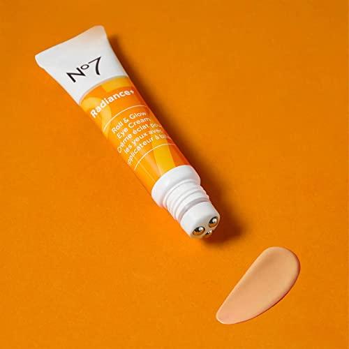No7 No7 Radiance+ Roll & Glow Eye Cream - Reviving & Illuminating Under Eye Cream Eye Roller - Color Correcting Vitamin C + Caffeine Eye Cream for Dark Circles, Puffiness & Dullness (15ml)