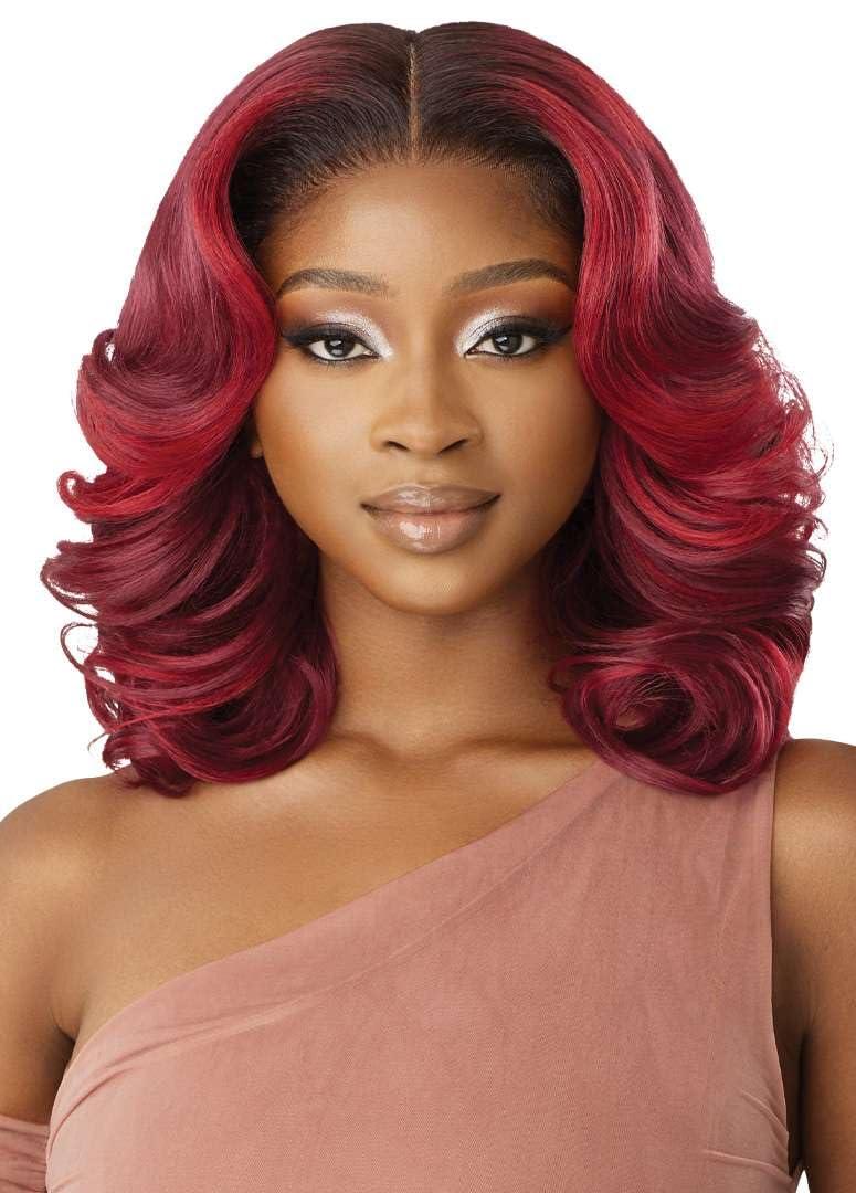 Outre Outre - 5X5 Lace Closure Wig - Human Hair Blend - Body Wave 16\" (DARK BROWN 2)